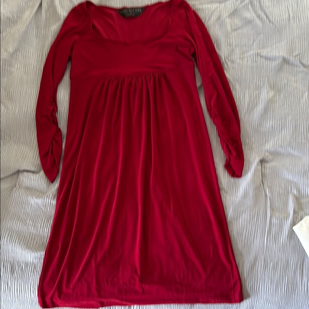 Elegant Red Long Sleeve Dress